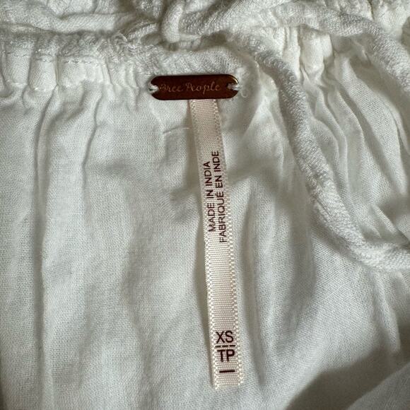 free people | romantic kaylyn gauze textured cotton boho white midi dress sz XS - Picture 7 of 10